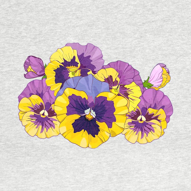 purple pansy flowers by  ESHA-Studio